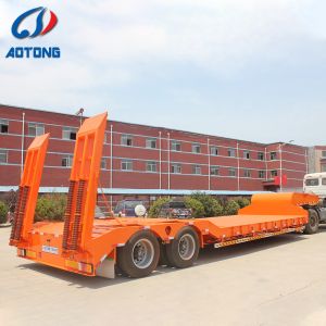 100 Ton Capacity Low Bed Trailer with Leaf Spring Suspension and Double Step