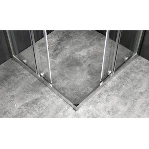 Stylish Square Shower Enclosures With Chromed Profile For Modern