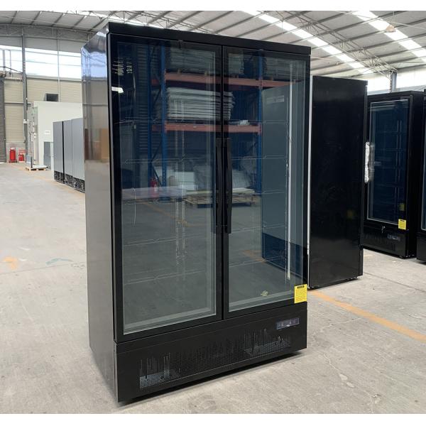 Self Contained Double Glass Door Upright Refrigerated Cabinet R290