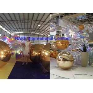 Golden Laser Dazzle Inflatable Mirror Balloon 1m 1.5m 2m 2.5m 3m For Dubai Royal