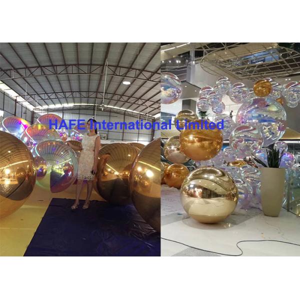 Golden Laser Dazzle Inflatable Mirror Balloon 1m 1.5m 2m 2.5m 3m For Dubai Royal