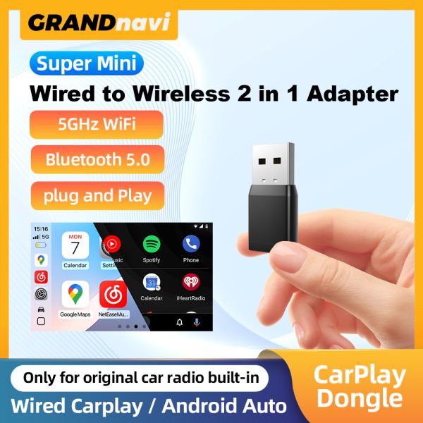Quality Mini 2-in-1 Wireless Carplay Adapter & Wireless Android Auto Adapter for OEM Car Wired Carplay to Wireless wholesale