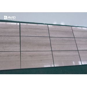 White Wood Grain Marble Wall Cladding Panels Smooth Surface Moderate Hardness