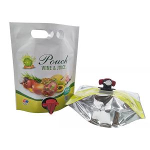 China 1L 2L 3L 4L 5L Food Grade Stand Up Pouch , Aluminum Foil Wine Bags With Spout on sale