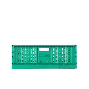 PP Stackable Foldable Box Vegetable Plastic Crate in Durable Green for Food