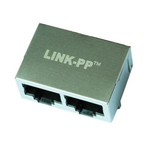 China ARJM12A2-811-NN-EW2 Multi-port Rj45 1x2 Ethernet Connector Dual Port 5G Base-T on sale
