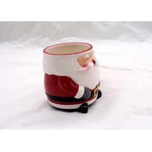 Fashionable 3D Ceramic Mug Handmade Slip Casting Santa Face Mugs For Drinking