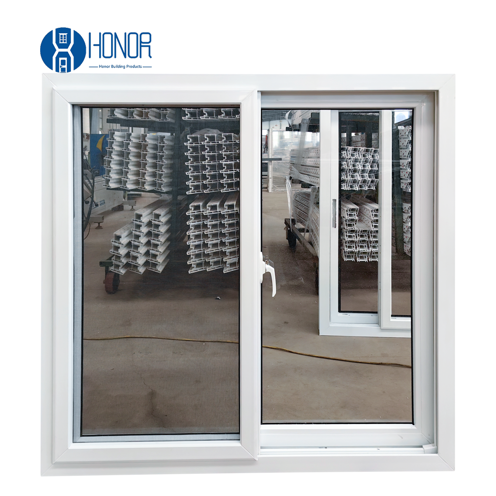 Soundproof PVC/UPVC Sliding Glass Window for Kitchen & Restaurant with Flyscreen