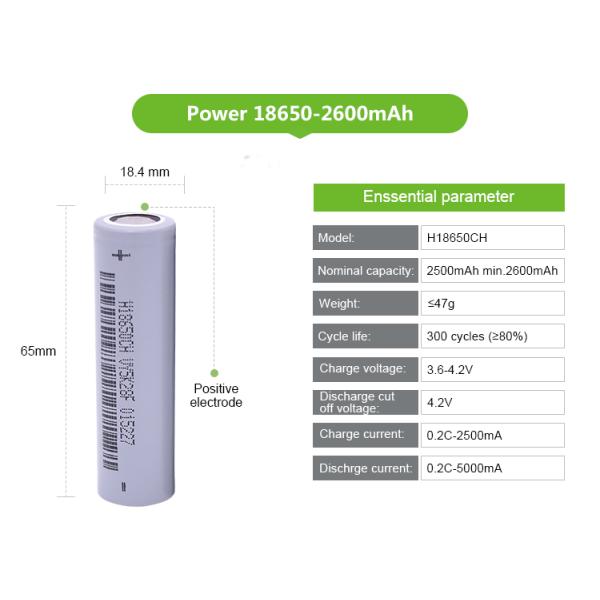 Scooter Use Rechargeable Lithium Scooter Battery 18650 3.6V 2600mAh Battery Cell for Electric Vehicles