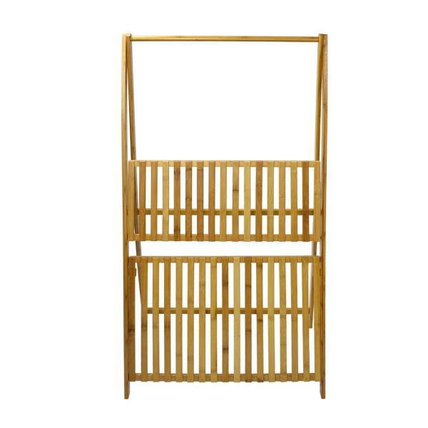 4 Tier Three Tier Bamboo Flower Pot Shelf Indoor Outdoor Foldable Hanging Pot Plant Shelves