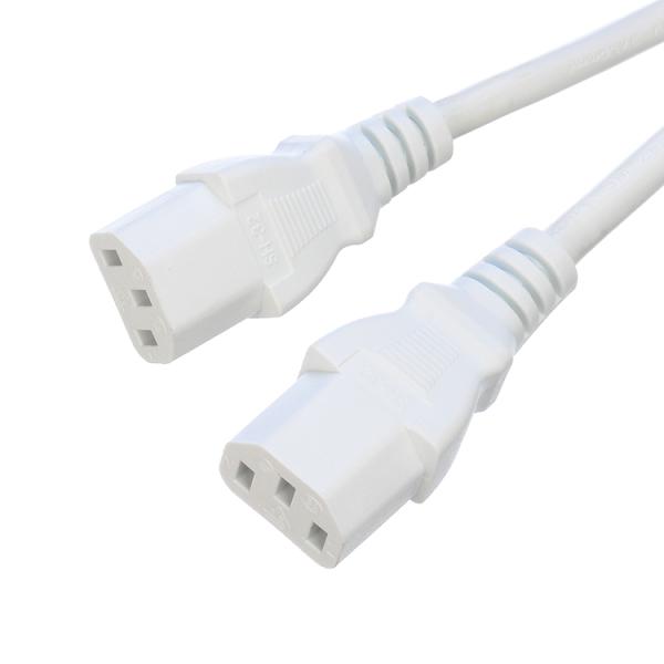 Oxygen Free Bared Stranded Copper 2XC13 Female White Y Type Splitter Power Cord 250V/16A Power Extension Cord VDE Approved