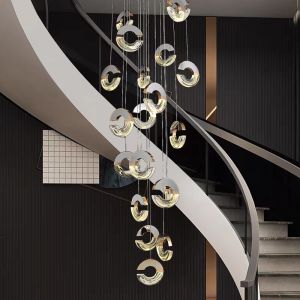 Modern Loft Chandelier Design C-type Acrylic Chandelier For Minimalist Ceiling