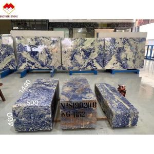 Cheap Customized Bolivia Blue Transparent Sodalite Onyx Marble for Big Slab or Cut to Size for sale
