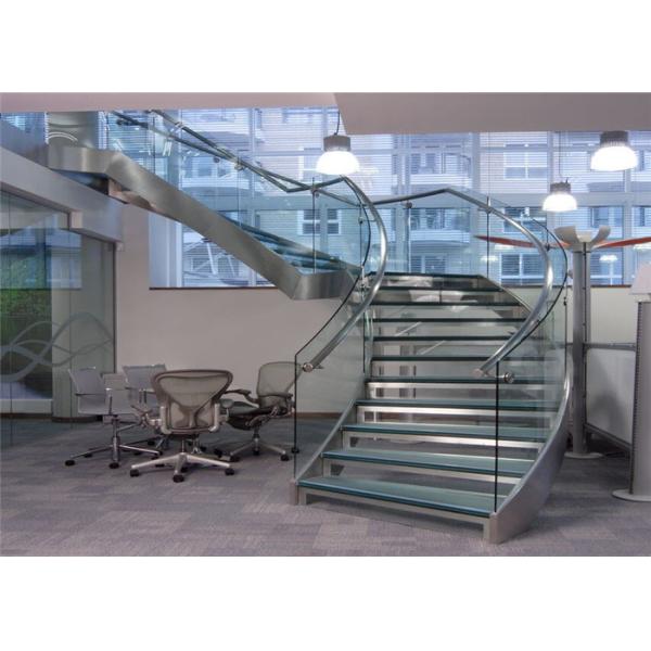 Interior Building Curved Stairs Screws Installation Contemporary Residential Stairs