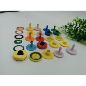 China Round Shape UHF Ear Tags Yellow Color Small Size Two Side Easy Readability on sale