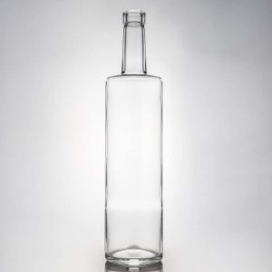 Classic Round Glass Spirits Bottle with Customized Logo and Cork Stopper