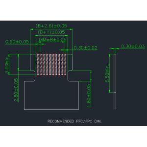 Pitch 0.5mm Fpc Connector 4 Pin To 68 Pin Right Angle 90° Easy On Smt Type H 2
