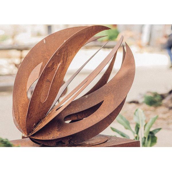 Various Size Hollow Corten Steel Sculpture Rusty Metal Garden Ornament Egg Shaped