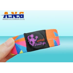 1k Printing elastic fabric rfid wristband bracelet for waterpark