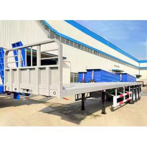 CIMC 3 Axles 12m New Flatbed Container Semi Truck Trailer Low Flat Bed Semi