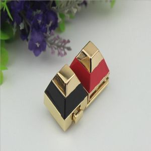 Top selling high end plating double color red and black metal turn lock for