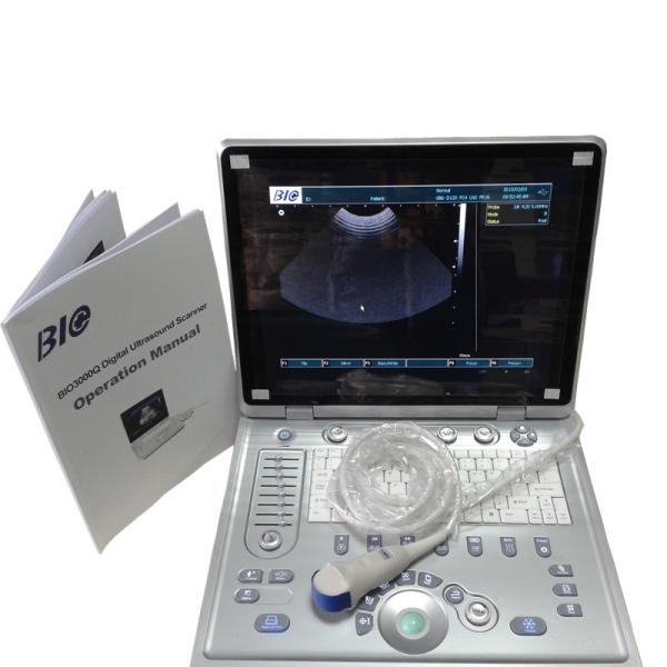 Laptop Black And White Portable Ultrasound Scanner With 2 Probe Connector And 3D