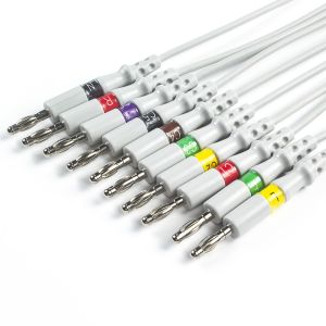 Welch Allyn RE-PC-AHA-BAN SE-PRO-600 EKG Cable And Leadwires 14 Pin IEC Banana 4