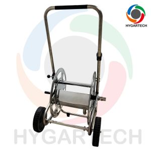 Multifunctional Metal Trolley Hose Cart With Stainless Steel Construction Brass