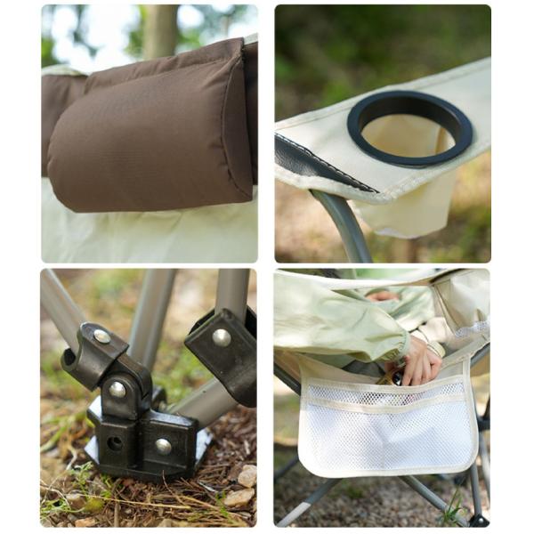 Outdoor Camping Portable Folding Beach Chair with Armrest and Removable Armrest Design