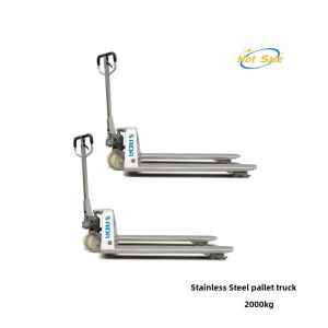China Stainless Steel Hand Pallet Truck with 3 Ton Hydraulic Pump and 2000KG Load Capacity on sale