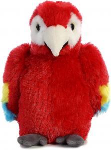 China Polyester Fiber Stuffing Bright Red Macaw Plush Toy on sale