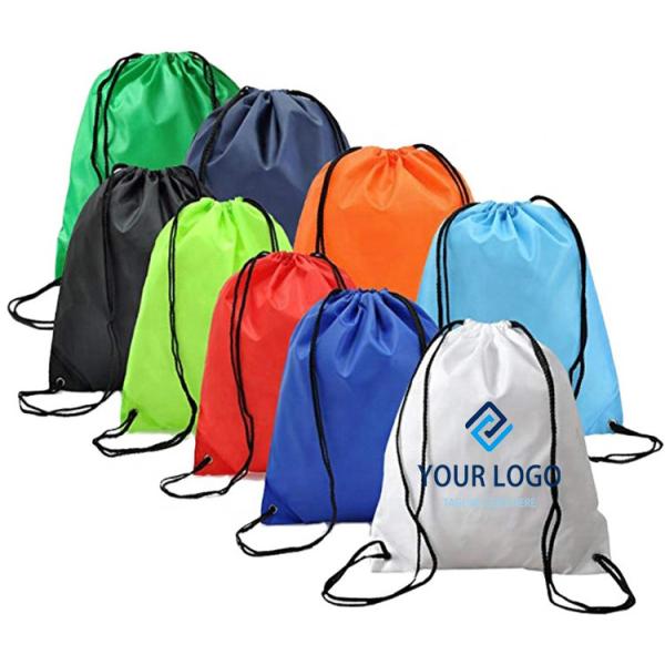 Quality BSCI BRC Polyester Drawstring Pouch , RPET Foldable Drawstring Backpack wholesale