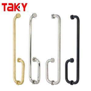 China Customization Aluminium Shower Screen Glass Door Handle with 0.5mm Thickness and BN Finish on sale