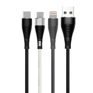TPE 1M Charging USBA-C/A-M/A-L USB-C/L 2A Cable Supports Fast Charging and Data