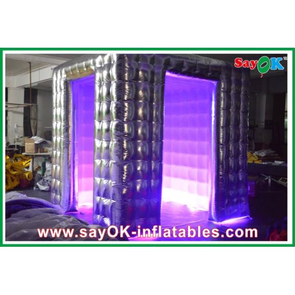 Inflatable Photo Studio Sliver Outside White Inside Photo Booth Tent Inflatable With Two Doors