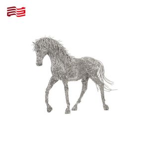 Custom Life-Size Stainless Steel Animal Sculpture with Horse Pipe Statue