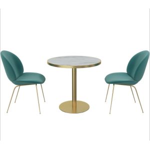 Round or Square Marble Top Gold Metal Base Coffee Table Bistro table