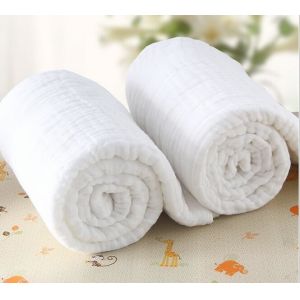 8 layer medical washable gauze bath towel baby blanket 110x115cm white color