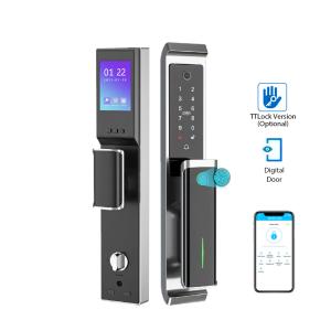 Cheap Tuya &amp; TT Lock Smart Digital Door Lock with Camera APP/Fingerprint/Card/ Password/Mechanical Key Verification for sale
