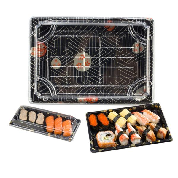 Quality Recyclable Plastic Sushi Takeaway Containers With Clear Lid wholesale