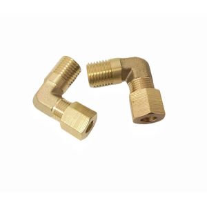 Brass 90 Degree Elbow Fitting Compression 1/4x1/4 NPT