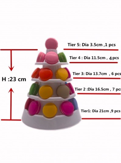 Quality 4-Layer Smaller Macaron Tower Plastic Material And PVC Type Stand wholesale
