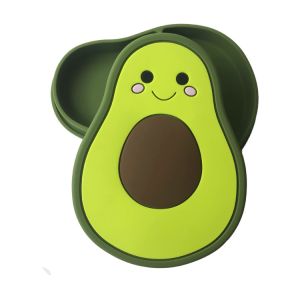 China Avocado Shape Baby Training Feeding Silicone Plate Customized Bpa Free on sale