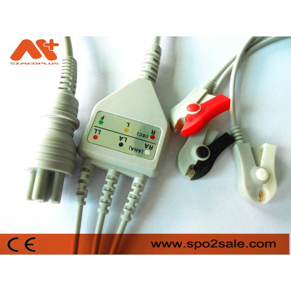 Omron > Colin BP-88S, BP-S510, M9500, Press Mate Advantage Compatible 3 Lead Clip Direct-Connect ECG Cable