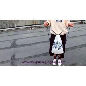 Frosted CPE 0.07mm Drawstring Backpack Bags For Gift Storage Custom Printing