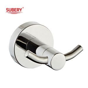 Cheap Bathroom wall mounted all copper electroplating silver Double robe hook for sale