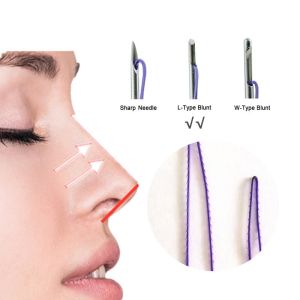 Korea Barbed 19G 38MM 60MM PDO Thread Lift Cog Thread L Type Cannula For Nose