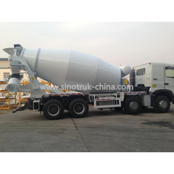 266-371hp Euro2 Euro3 HOWO A7 Truck Concrete Mixer 8x4 10cbm In Red White Color