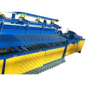 Blue And Green Full Automatic Chain Link Fence Machine For Double Wire And