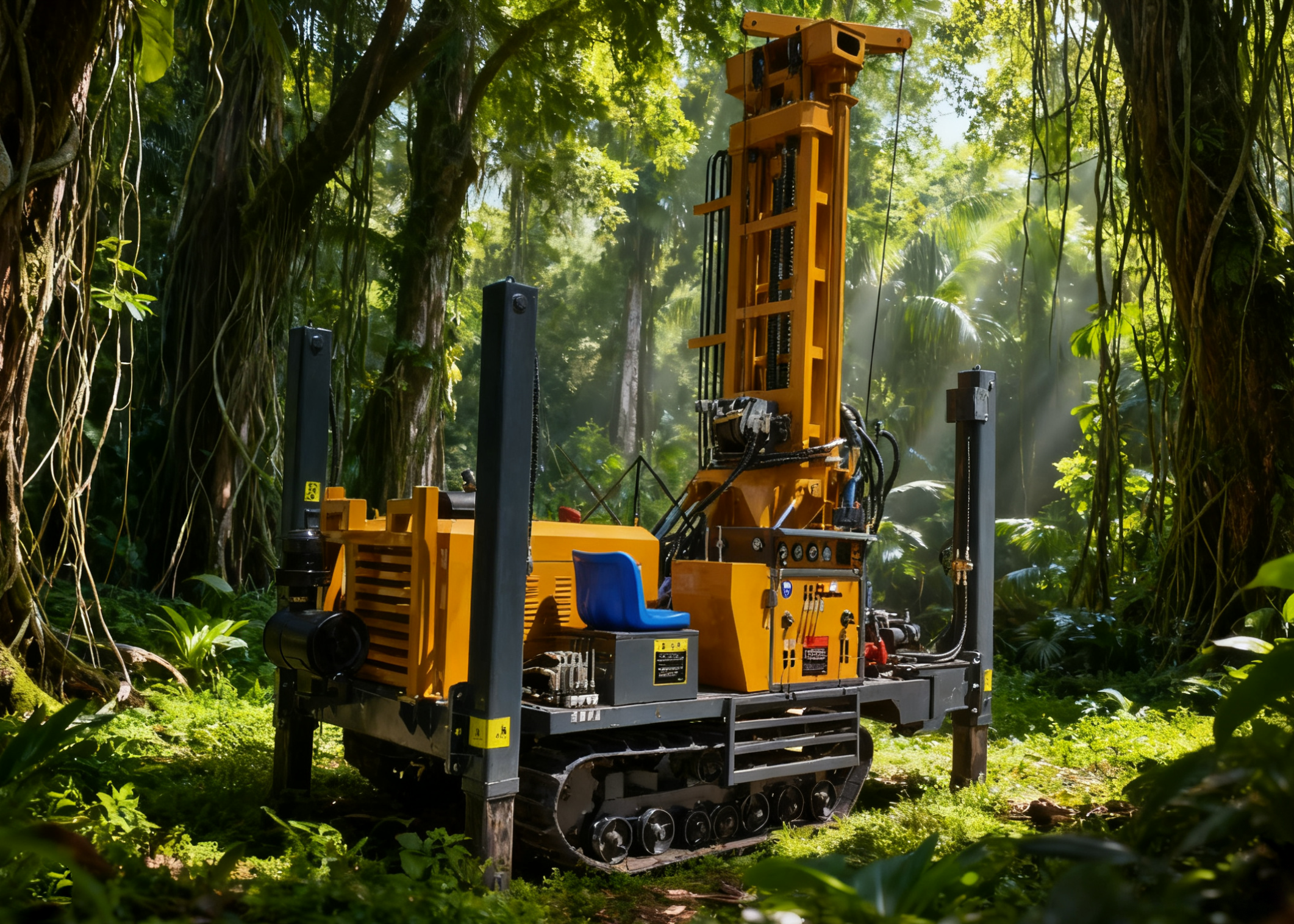 Rural Water Well Drilling Rock Drilling Machine Driven By Compressed Air